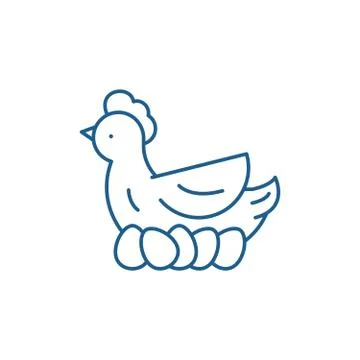 Chicken layer line icon concept. Chicken layer flat vector symbol, sign, outline Stock Illustration