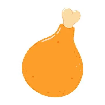 Chicken leg character. Vector hand drawn cartoon kawaii character illustrat.. Illustrazione stock