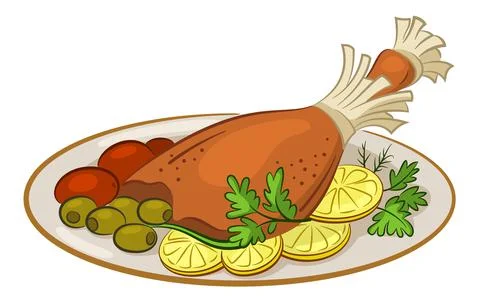 Chicken Leg Contours Stock Illustration