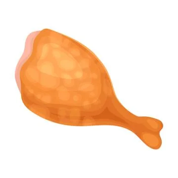 Chicken Leg for Good Brain Function Isolated on White Background Vector Stock Illustration