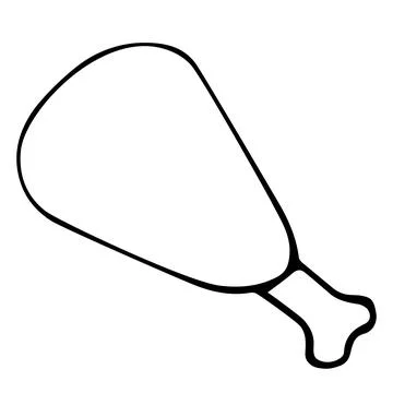 Chicken leg hand drawn vector isolated on white background. Stock Illustration