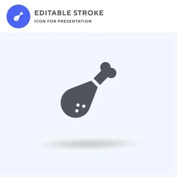 Chicken Leg icon vector, filled flat sign, solid pictogram isolated on white, イラスト素材
