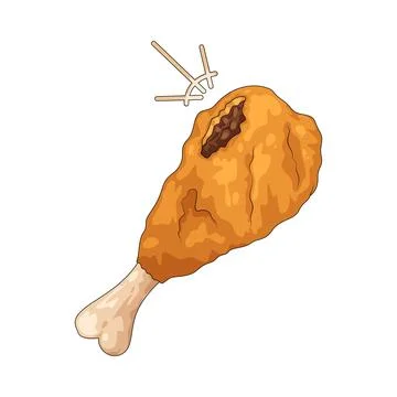 Chicken leg illustration Stock Illustration