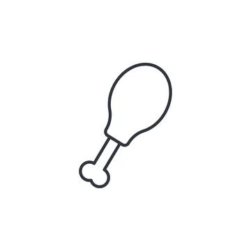 Chicken leg line icon vector illustration Stock Illustration