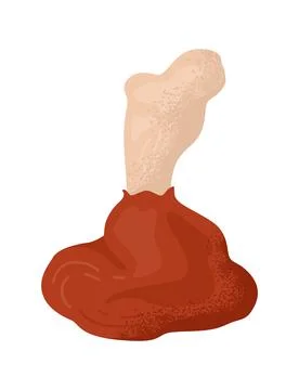 Chicken leg meat on bone with a bite. Cooked drumstick with missing piece, fresh Stock Illustration