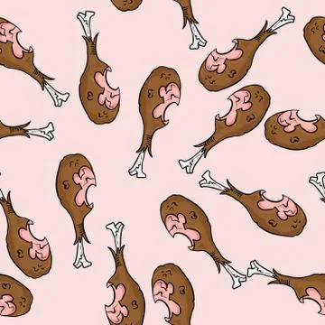 Chicken leg pattern Illustrazione stock