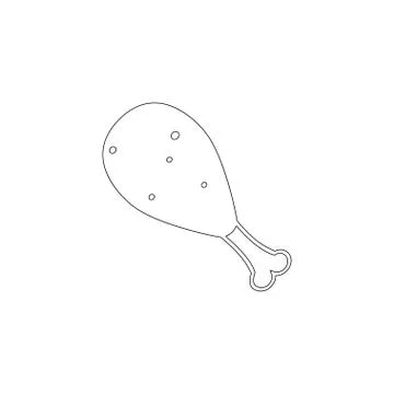 Chicken leg piece. flat vector icon Stock Illustration