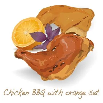 Chicken Leg Quarters BBQ Stock Illustration