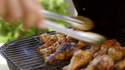 Chicken Legs Basting with Barbeque Sauce 動画素材 114583906