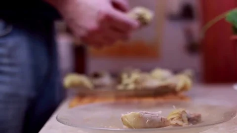 Chicken legs debone Stock Footage 72961531