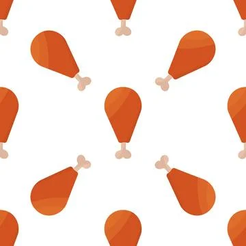 Chicken legs fried fast food pattern background Stock Illustration