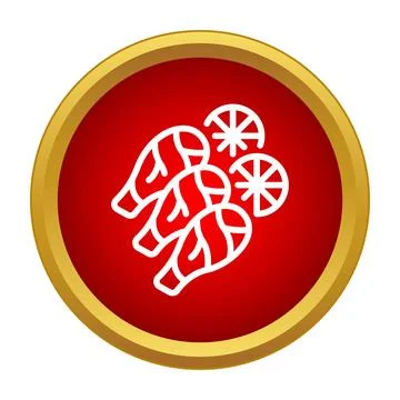 Chicken legs icon inside red circle border Stock Illustration