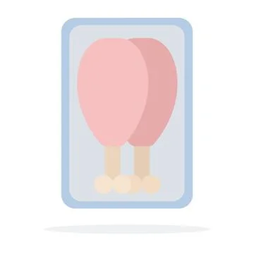 Chicken legs in vacuum plastic container flat isolated Stock Illustration
