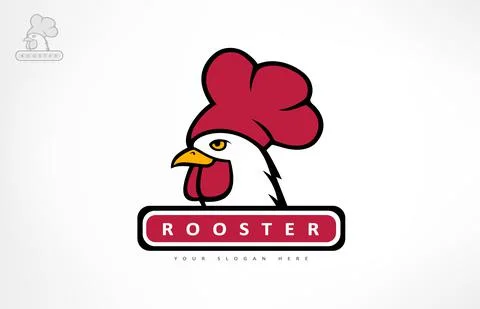 Chicken logo vector. Rooster head. Chef design. Stock Illustration