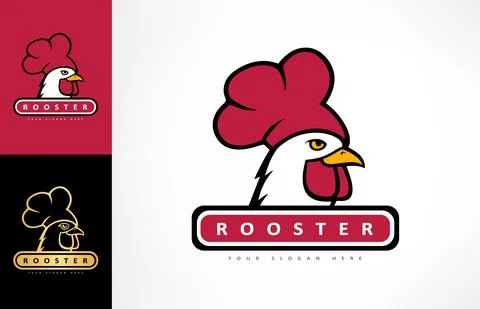 Chicken logo vector. Rooster head. Chef design. Stock Illustration