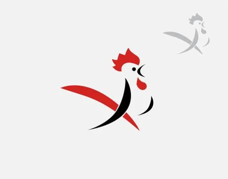Chicken logo on white background in vector illustration Stock Illustration