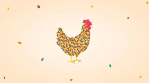 Chicken made from bacteria Illustrazione stock