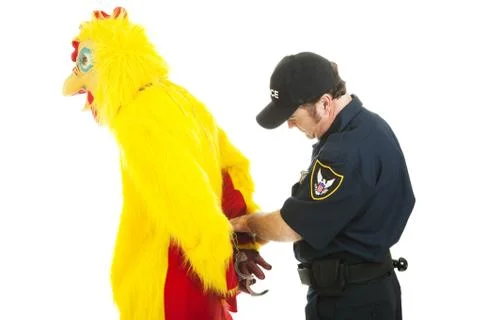 Chicken Man Under Arrest Foto stock