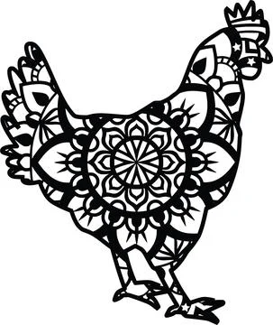 Chicken mandala Stock Illustration