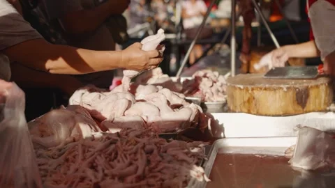 Chicken Market Stall Activity in Cebu City, Cebu, Philippines – May 1, 2026 Stock Footage 334704189