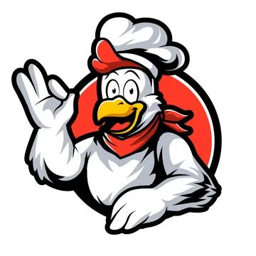 Chicken mascot logo vector. Chicken vector illustration. Organic farm vecto.. Stock Illustration