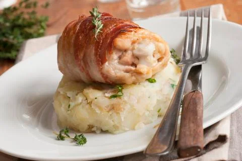 Chicken with mash Stock-Fotos