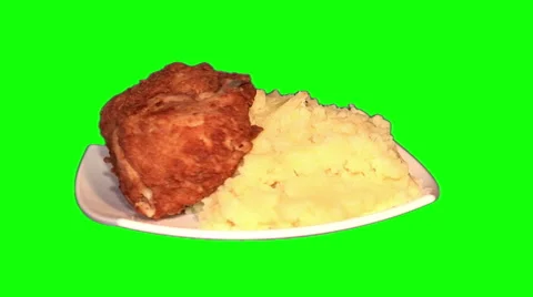 Chicken with mashed potatoes Stock Footage 44886148