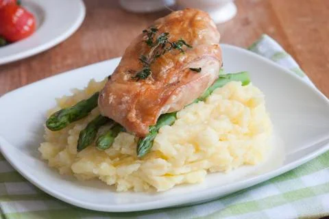 Chicken with mashed potatoes Foto stock