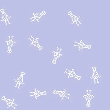 Chicken meat character line vector seamless pattern Stock Illustration