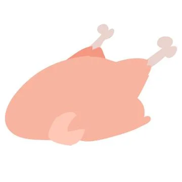 Chicken meat, flat, isolated object on a white background, vector illustration, Stock-Illustration