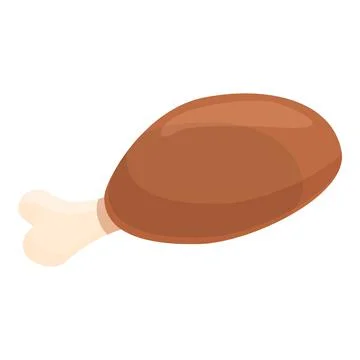 Chicken meat icon cartoon vector. Roast leg 스톡 일러스트