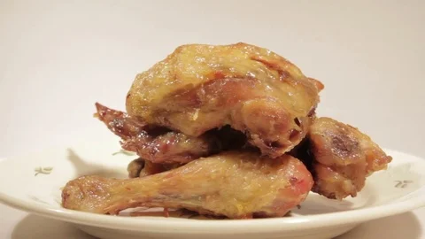 Chicken meat on a plate Stock Footage 71103357