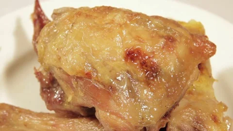 Chicken meat on a plate Stock Footage 71104033