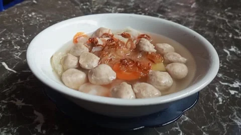 Chicken meatball soup Stock Footage 242901455