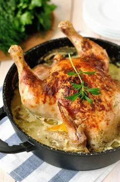 Chicken in Milk Stock Photos