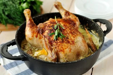 Chicken in Milk Stock Photos