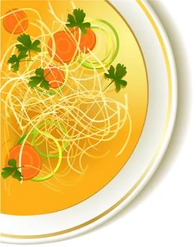 Chicken noodle soup Illustrazione stock