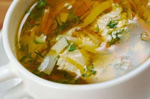 Chicken noodle soup Stockfoto's