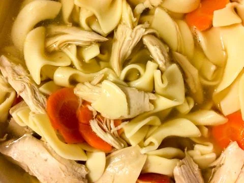 Chicken noodle soup Stock Photos