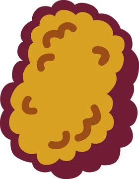 Chicken nugget flat vector icon isolated on white background Stock Illustration