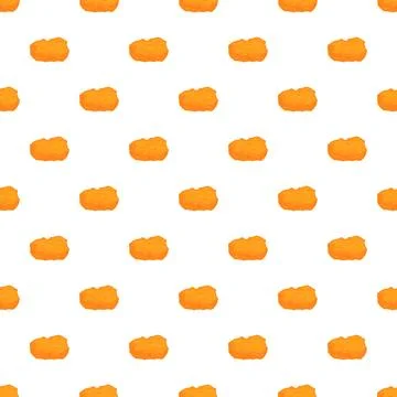Chicken nugget pattern repeating on white background Stock Illustration