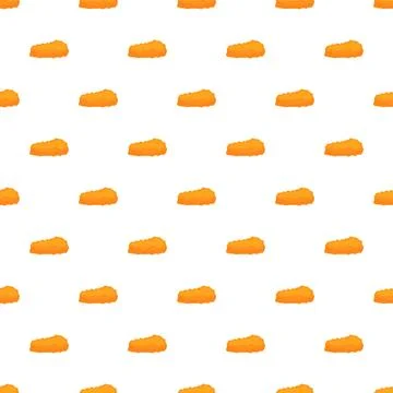 Chicken nugget seamless pattern repeating on white background Stock Illustration