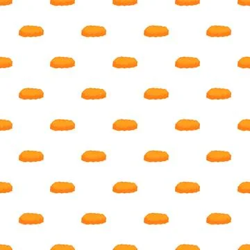 Chicken nugget seamless pattern repeating food background Stock Illustration