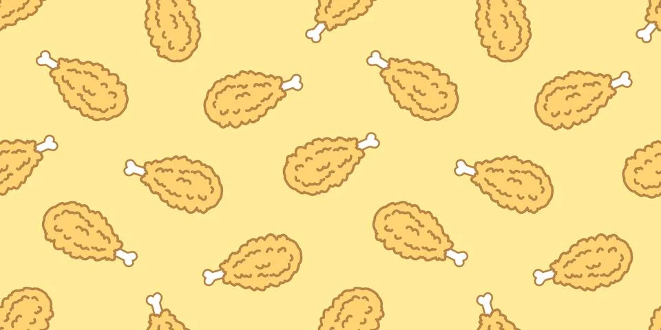 Chicken nugget seamless pattern vector Crispy Fried wallpaper background Illustrazione stock