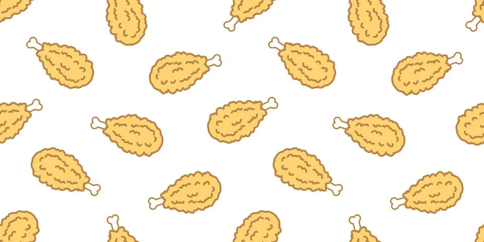 Chicken nugget seamless pattern vector Crispy Fried wallpaper background 스톡 일러스트