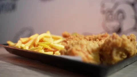 Chicken nuggets - chichen crispy HD Stock Footage 272449578