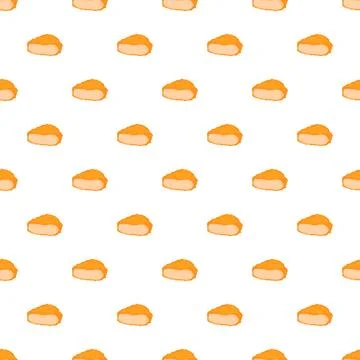 Chicken nuggets creating a repeating pattern on white background Stock Illustration