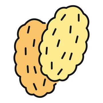 Chicken nuggets or breaded fried food icon Stock Illustration