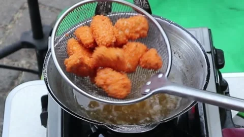 Chicken nuggets preparation Stock Footage 248941733