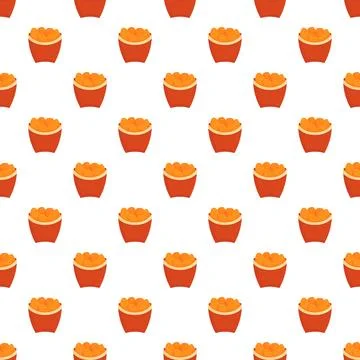 Chicken nuggets in red pails seamless pattern Illustrazione stock